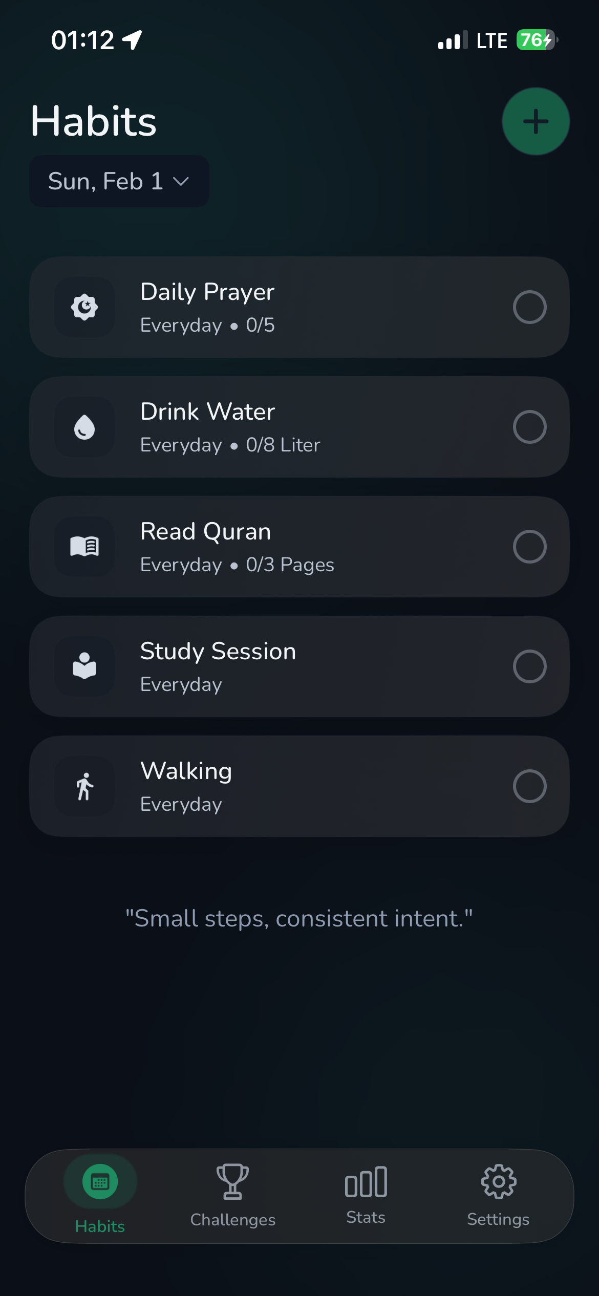 Mubit Habits Screen